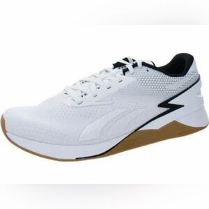 Reebok Nano X3 White Athletic Sneakers with Black Accents- Men 7.5, Women 9
